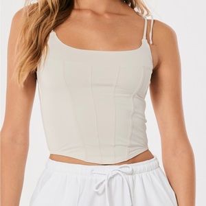 Strappy tie corset tank top